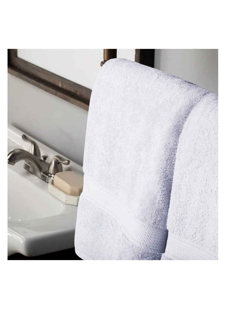 Comfy 8 Piece 600Gsm Hotel Quality Highly Absorbent Combed Cotton Gift Pack Towel Set White - Image 4