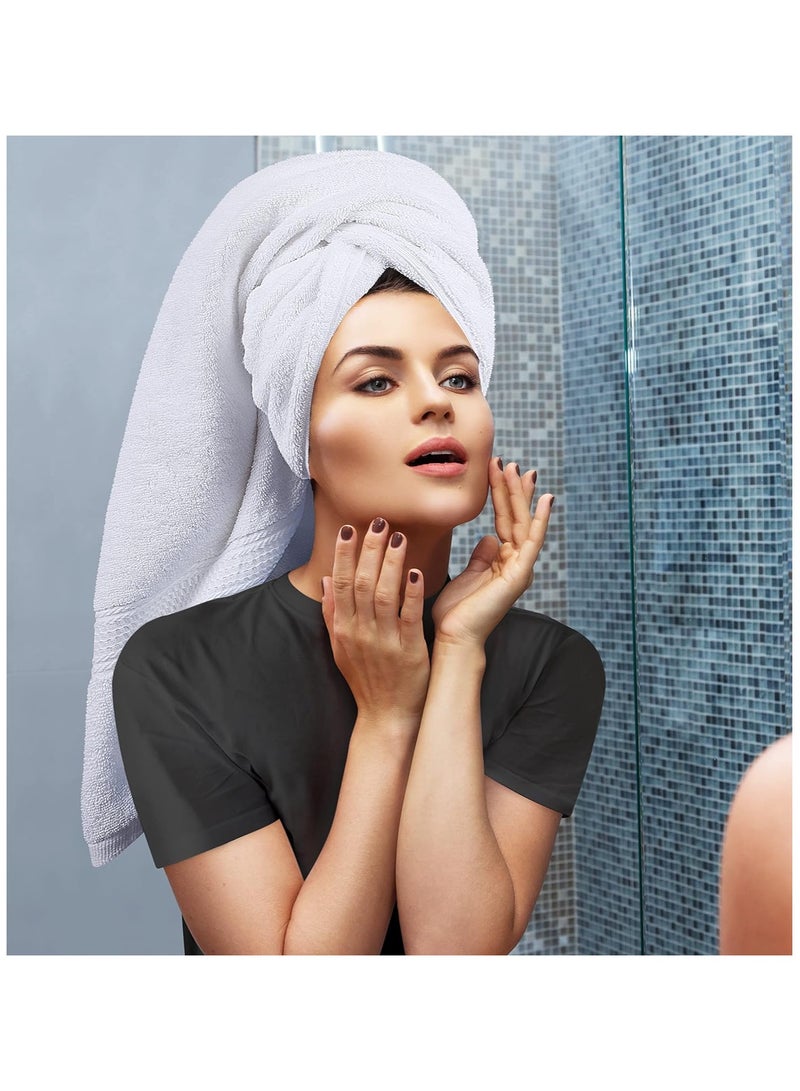 Comfy 8 Piece 600Gsm Hotel Quality Highly Absorbent Combed Cotton Gift Pack Towel Set White - Image 5