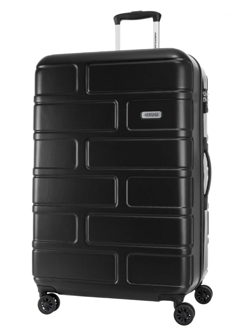 Bricklane Suitcase, Check-In Size 80 cm / 30 inch, 4 Spinner Wheels, Hard Top, ABS, Jet Black|Lightweight|Scratch & Impact Resistance|TSA Lock|Inner Mesh Zippered Pocket - 3 Years International Warranty