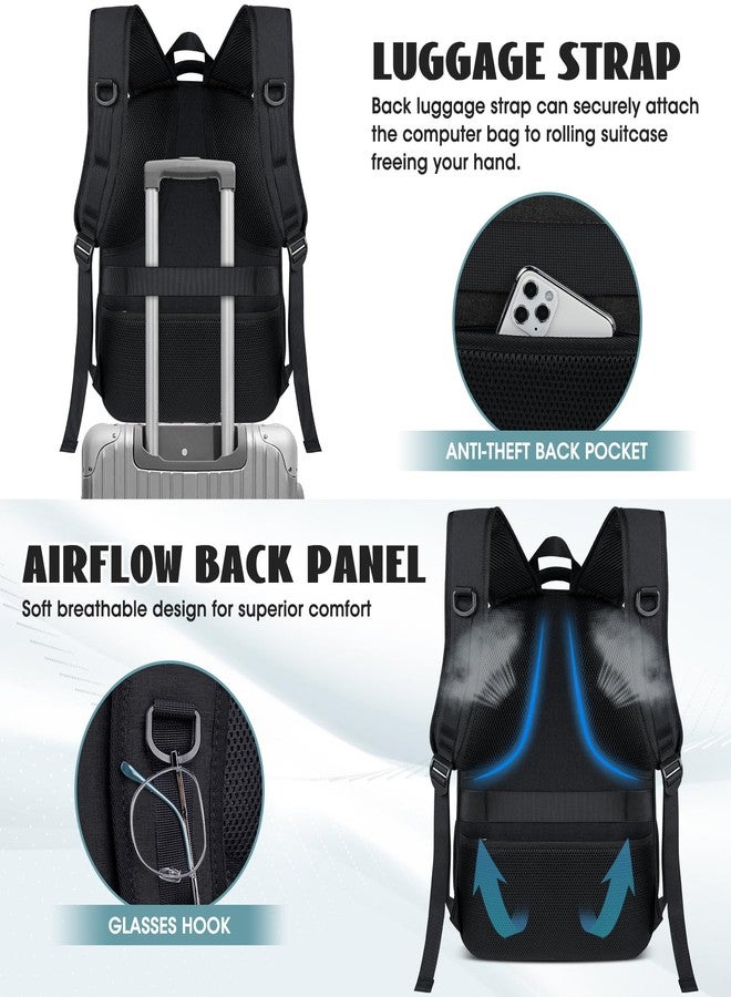 SDYSM Travel Laptop Backpack, 17.3 Inch Extra Large Laptop Backpack with USB Charging Port 45L Travel Backpack for Men Women Water Resistant Computer Backpack for College School Work Business, Black - Image 5