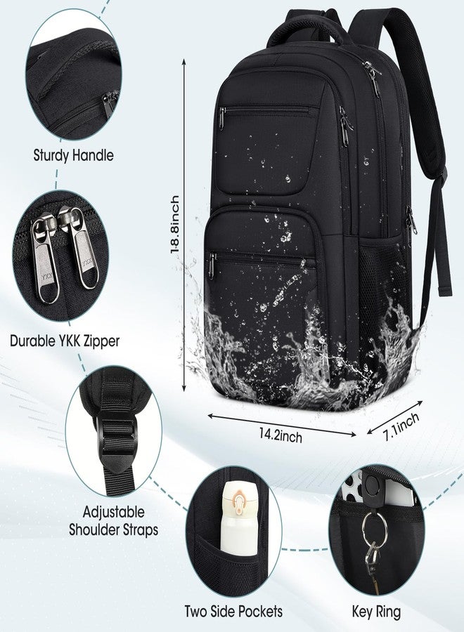 SDYSM Travel Laptop Backpack, 17.3 Inch Extra Large Laptop Backpack with USB Charging Port 45L Travel Backpack for Men Women Water Resistant Computer Backpack for College School Work Business, Black - Image 4