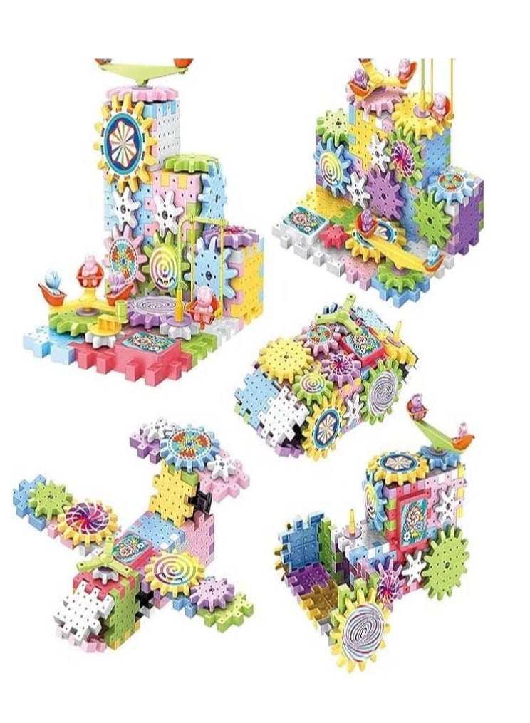 لعبة مكعبات بناء كهربائية للأولاد والبنات من عمر 3 و4 و5 و6 سنوات فما فوق، ألعاب مكعبات بلاستيكية اصنعها بنفسك، مكعبات تعليمية ممتعة، مكعبات تعليمية متشابكة، 83 قطعة