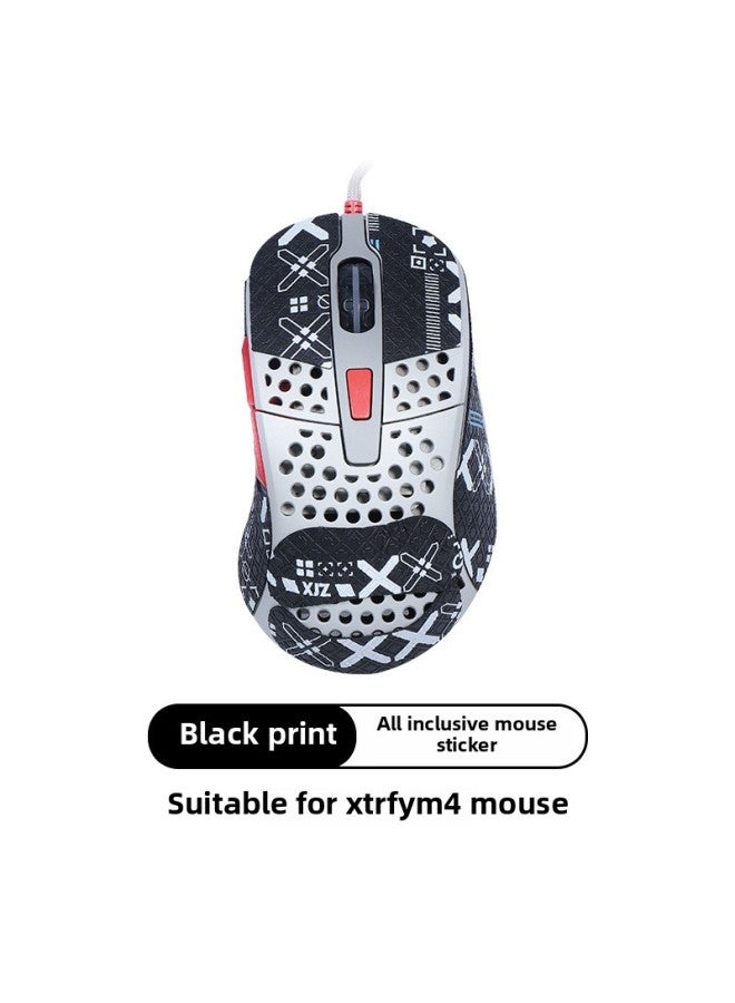 Suitable For XTRFY M42W M4 Anti-slip Sticker Mouse Sticker All-inclusive Sweat-absorbent Anti-sweat Sticker Back Sticker Foot Sticker Side Skirt-Color:[M4] Classic Black Printing Anti-slip Paste 1 [full Package-send Clean Cotton]]  - Image 1