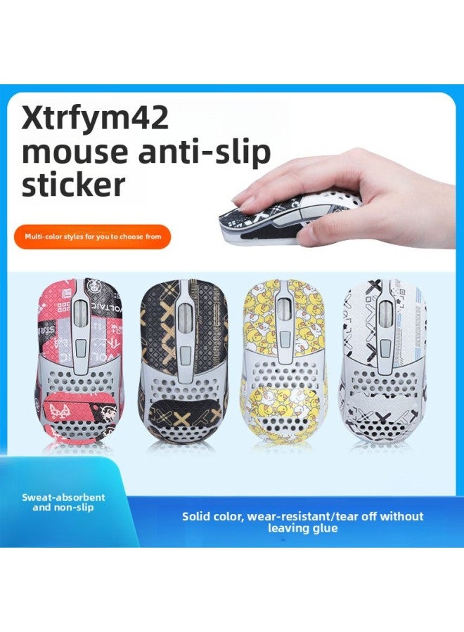 Suitable For XTRFY M42W M4 Anti-slip Sticker Mouse Sticker All-inclusive Sweat-absorbent Anti-sweat Sticker Back Sticker Foot Sticker Side Skirt-Color:[M4] Classic Black Printing Anti-slip Paste 1 [full Package-send Clean Cotton]]  - Image 3