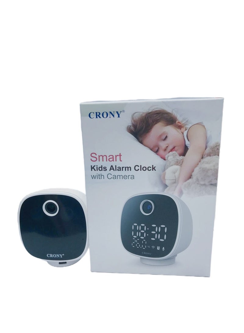 كروني ساعة منبه بكاميرا للأطفال لمراقبة الأطفال مع ساعة مصباح ليلي وكشف الحركة الصوتية في اتجاهين - Image 5