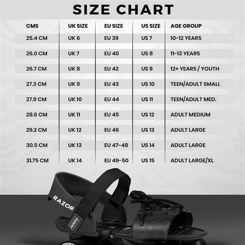 JASPO Razor Adjustable Roller Skates | Unique Ankle Support | 61mm PU Wheels | Anti-Skid Surface | Lightweight | Quad Skates for Kids & Adults (Size 25–31 cm, Age 8+)(Skate Only) Neon - Image 5