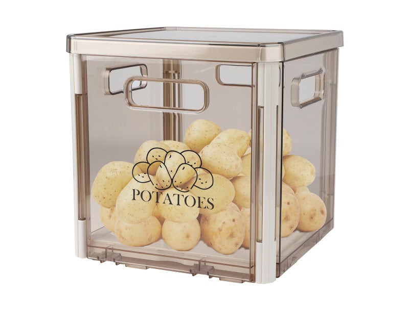 Xbopetda Potato Storage, Potato Bin with Lid and Handle, Potato Container Storage Onion Storage, Plastic Potato Box Holder, Stackable Vegetable Storage for Pantry Organizers and Storage, BPA Free - Image 1