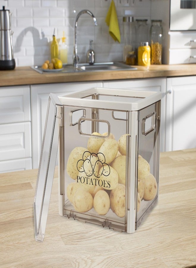Xbopetda Potato Storage, Potato Bin with Lid and Handle, Potato Container Storage Onion Storage, Plastic Potato Box Holder, Stackable Vegetable Storage for Pantry Organizers and Storage, BPA Free - Image 4