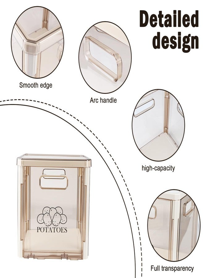 Xbopetda Potato Storage, Potato Bin with Lid and Handle, Potato Container Storage Onion Storage, Plastic Potato Box Holder, Stackable Vegetable Storage for Pantry Organizers and Storage, BPA Free - Image 2
