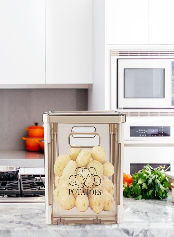 Xbopetda Potato Storage, Potato Bin with Lid and Handle, Potato Container Storage Onion Storage, Plastic Potato Box Holder, Stackable Vegetable Storage for Pantry Organizers and Storage, BPA Free - Image 3