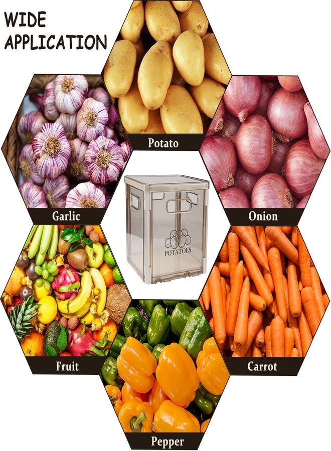 Xbopetda Potato Storage, Potato Bin with Lid and Handle, Potato Container Storage Onion Storage, Plastic Potato Box Holder, Stackable Vegetable Storage for Pantry Organizers and Storage, BPA Free - Image 5