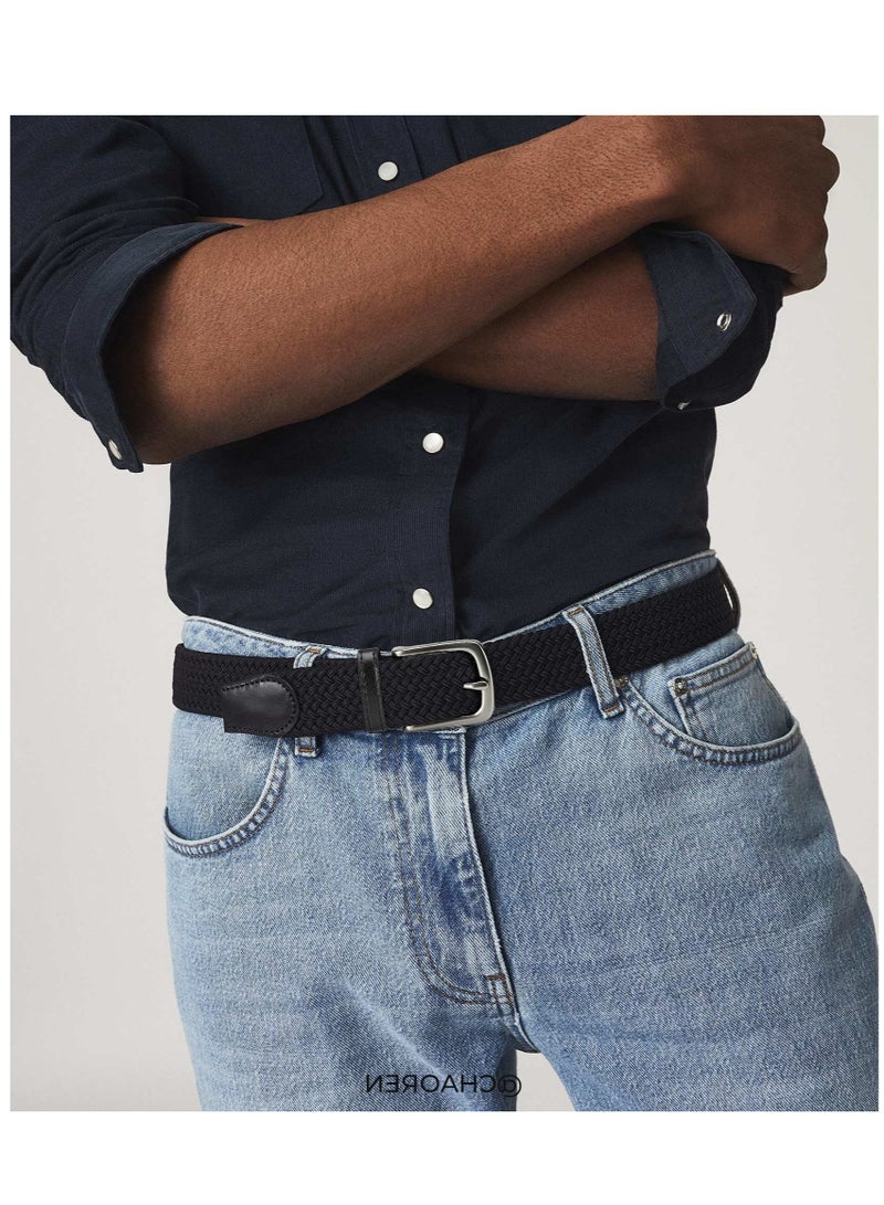 SOLARAE Elastic Braided Golf Belt for Men, 2 Pack Mens Casual Woven Stretch Belts 46", For Golf Pant Casual Jeans - Image 4