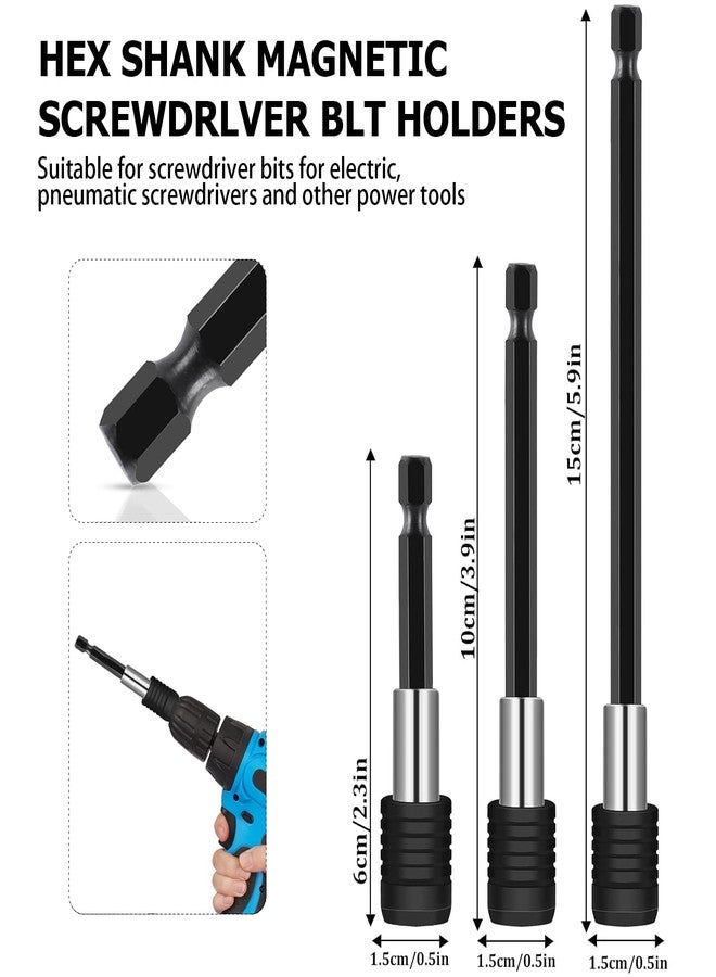 DOOOYU 21 Pcs Right Angle Drill Attachment Set Includes 2Pcs Flexible Drill Bit Extension 3Pcs 360° Rotatable 1/4 3/8 1/2" Impact Grade Socket Adapter 3Pcs Drill Bit Holder 10 Short Screwdriver Bits - Image 5