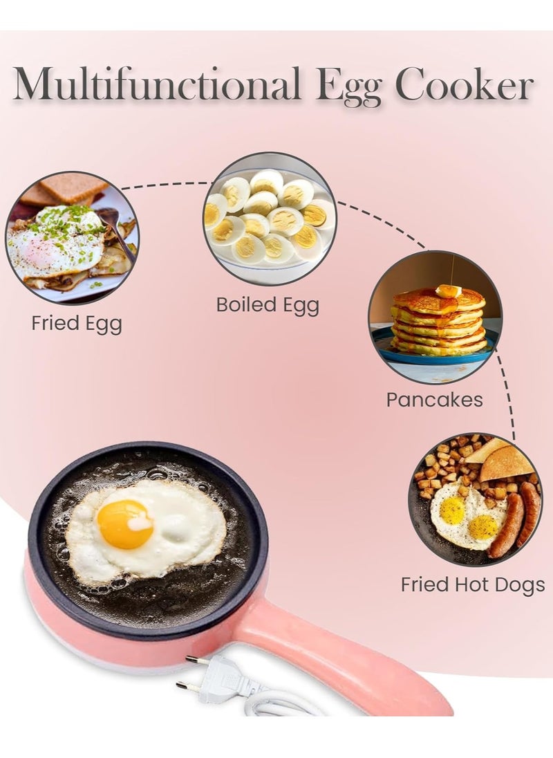 BORTONY - Egg Boiler 2 in 1 Automatic Egg Boiler Multi-Functional Electric Rapid Egg Cooker Non-Stick 7 Pcs Egg Steamer Roaster Omelette Frying Pan Single Layer Egg Boiler With Handle - Image 1