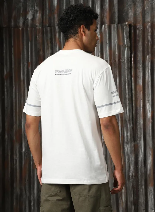 HIGH STAR Graphic Print Cotton Relaxed Fit T-Shirt by Styli