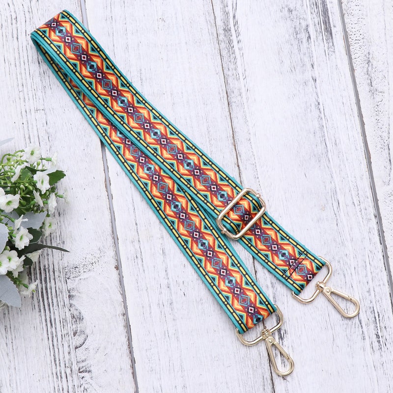 2pcs Fashion Replacement Bag Adjustable Ethnic Style Printing Strap body Handbag Purse Strap - Image 1