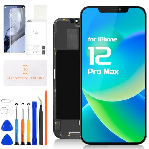 ARSSLY for iPhone 12 Pro Max Screen Replacement - for iPhone 12 Pro Max LCD Display Digitizer for iPhone 12 ProMax A2342 A2410 A2411 A2412 LCD Touch Screen Full Assembly with Repair Tools (Black,6.7 inch) - Image 1