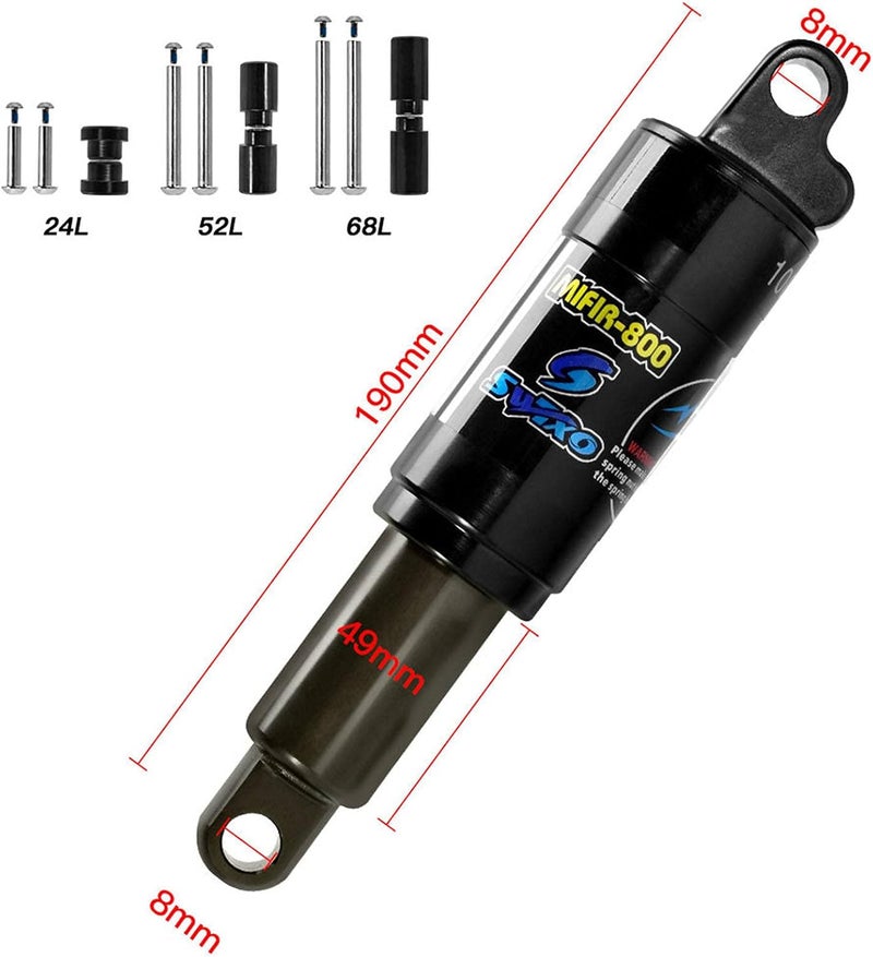 klarako Premium Bike Rear Shock Absorber, Adjustable Bicycle Air Rear Shocking Absorber for Mountain Scooter Shocks Cycling Accessories - Image 2