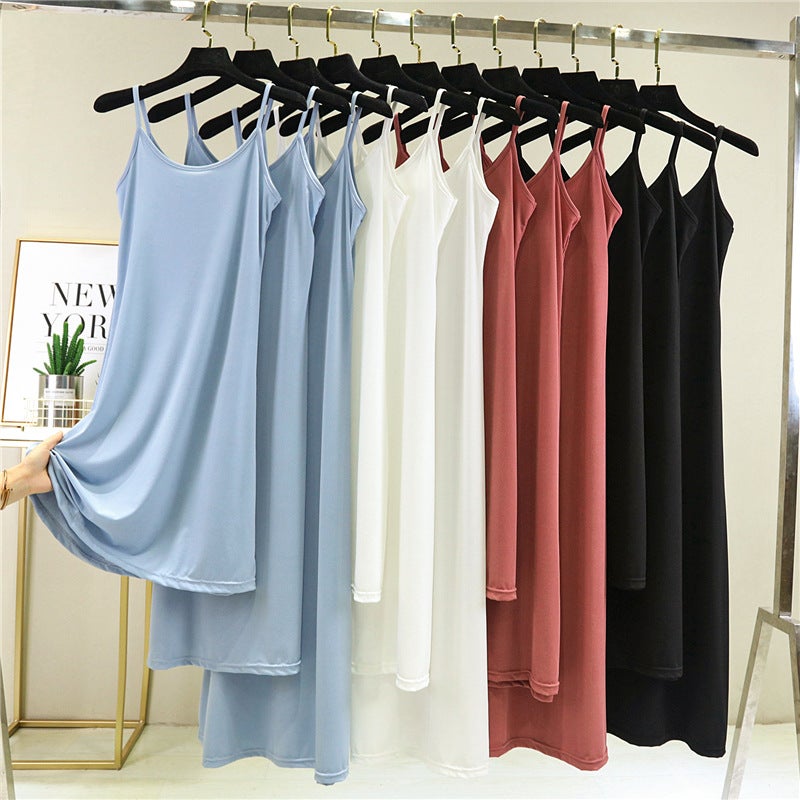 Ice Silk Slip Skirt Women'S Summer Thin Loose Base Skirt Inner Petticoat A- Line Dress Plus Size Long Skirt - Image 3