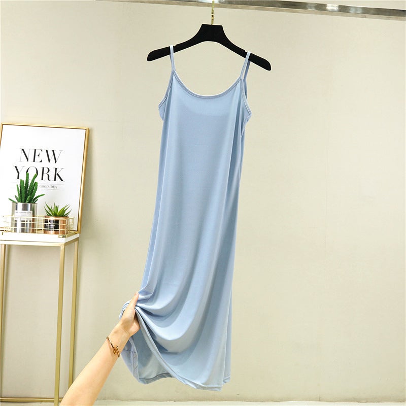 Ice Silk Slip Skirt Women'S Summer Thin Loose Base Skirt Inner Petticoat A- Line Dress Plus Size Long Skirt - Image 1