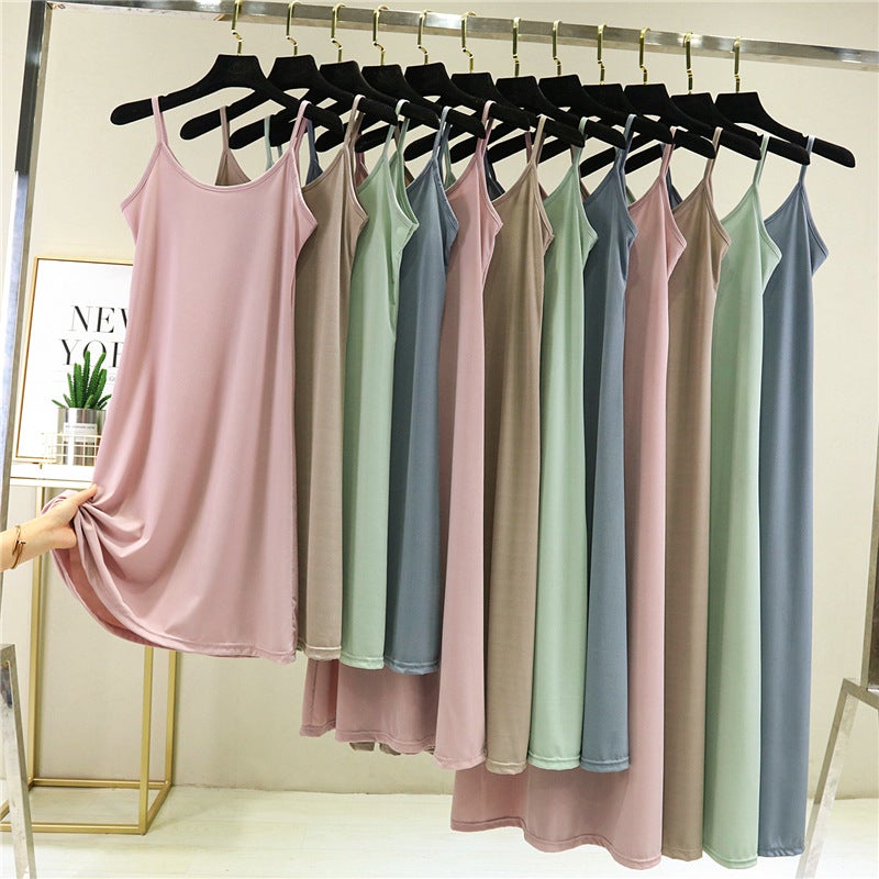 Ice Silk Slip Skirt Women'S Summer Thin Loose Base Skirt Inner Petticoat A- Line Dress Plus Size Long Skirt - Image 4