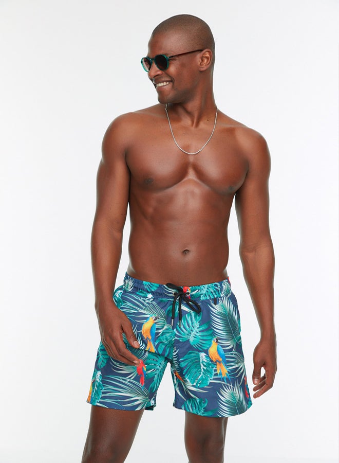 Trendyol Man Multicolored Tropical Printed Standard Size Swimsuit Swim Shorts - Image 2