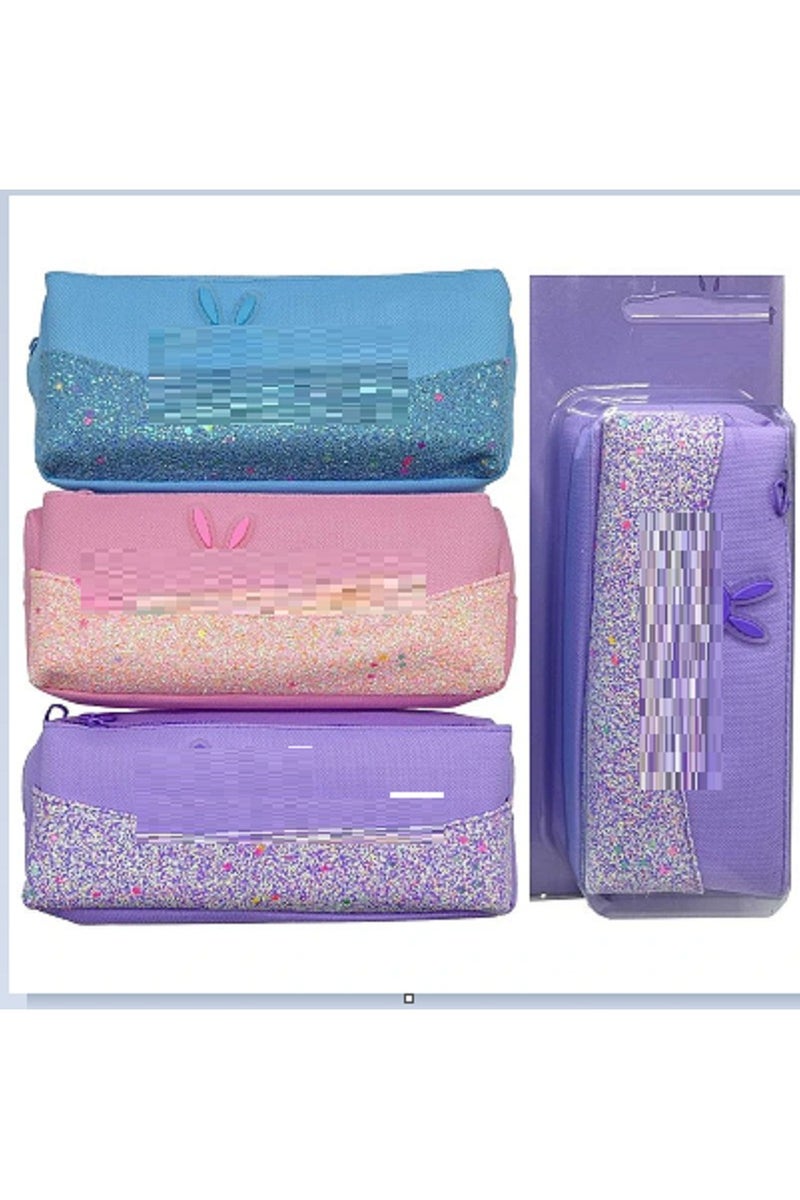 مقلمة بالقماش 2 سوستة بالقماش الوان متعددة