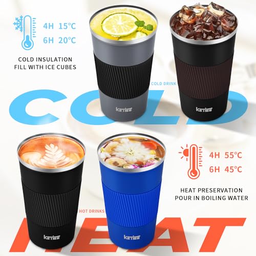 KETIEE Travel Coffee Mug Spill Proof 12oz, Insulated Reusable Coffee Cups with Seal Lid, Vacuum Stainless Steel Travel Mug to Go Car Tumbler for Hot/Ice Drinks (Grey) - Image 3