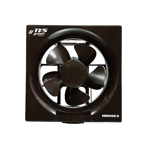 TVS GREEN Ventico 8 Ventilation Fan 200mm | High Suction 550 m³/hr | Silent Operation | Rust Proof ABS Body & Blades | Energy Efficient | Durable Design | Brown | 3-year Warranty - Image 1