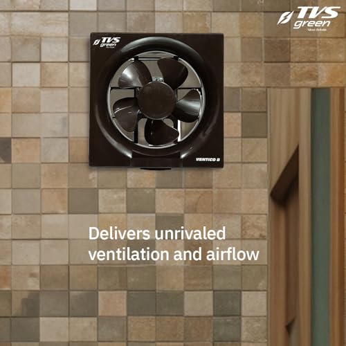 TVS GREEN Ventico 8 Ventilation Fan 200mm | High Suction 550 m³/hr | Silent Operation | Rust Proof ABS Body & Blades | Energy Efficient | Durable Design | Brown | 3-year Warranty - Image 2