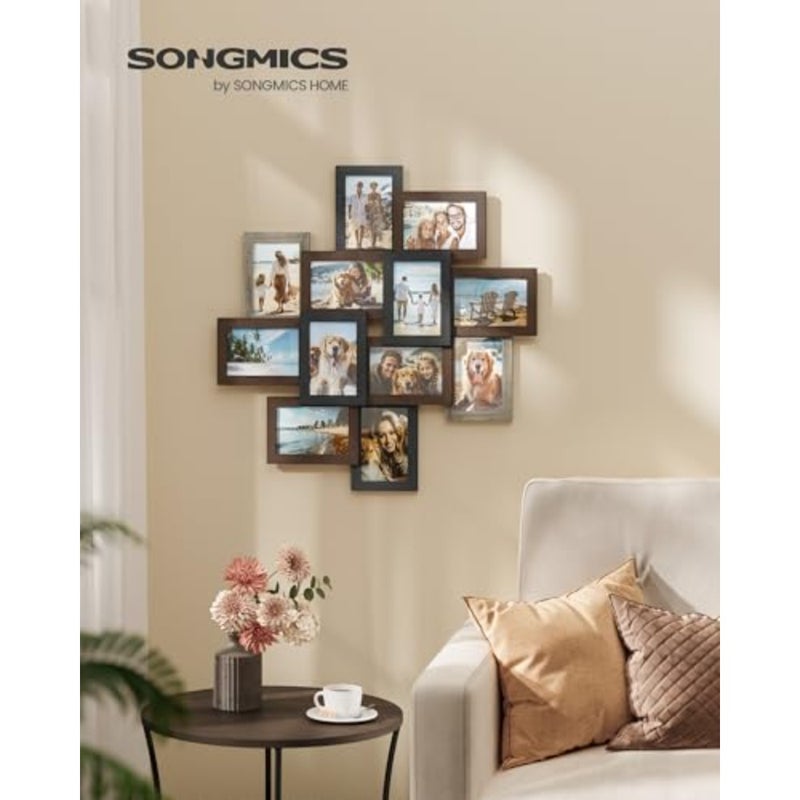 Collage Picture Frames, 4x6 Picture Frames Collage for Wall Decor, 10 Pack Photo Collage Frame for Gallery, Multi Family Picture Frame Set, Glass Front, Assembly Required, Rustic Brown - Image 4
