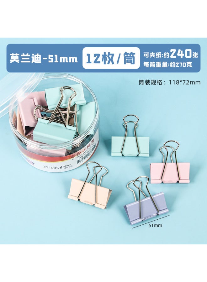HELPS Morandi Color Long Tail Clip Metal Bill Information Clip Stationery Test Paper Iron Clip Dovetail Clip Office Supplies - Image 1