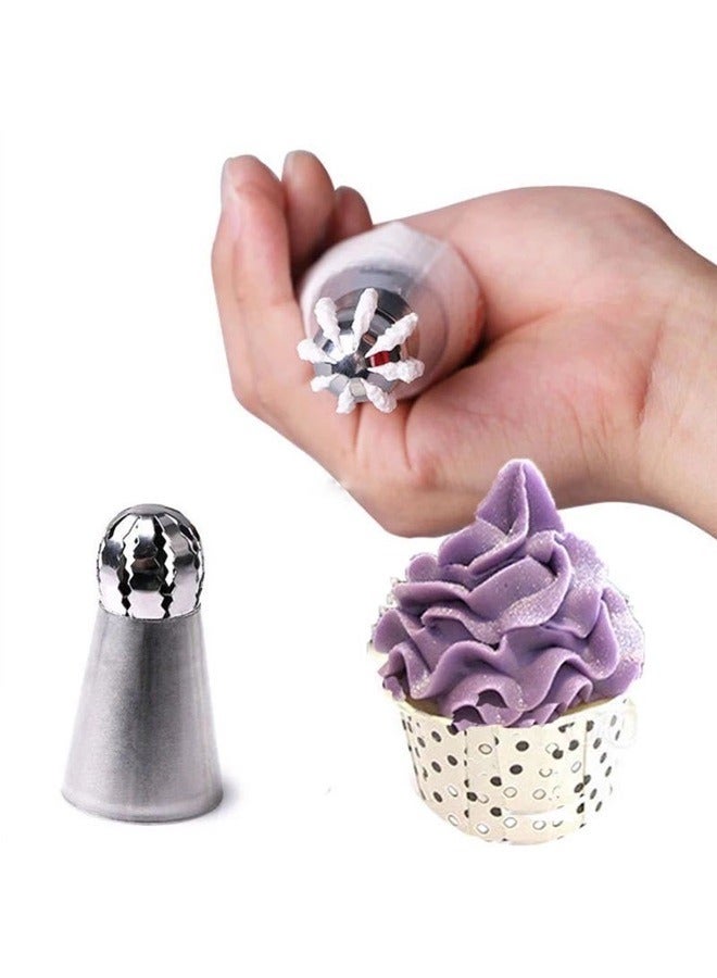3-Piece Stainless Steel Sphere Nozzles Set Silver，Cake Cupcake Decorating Supplies Kit Flower Frosting Tips Cake Decorating Supplies Baking Supplies Set  - Image 3