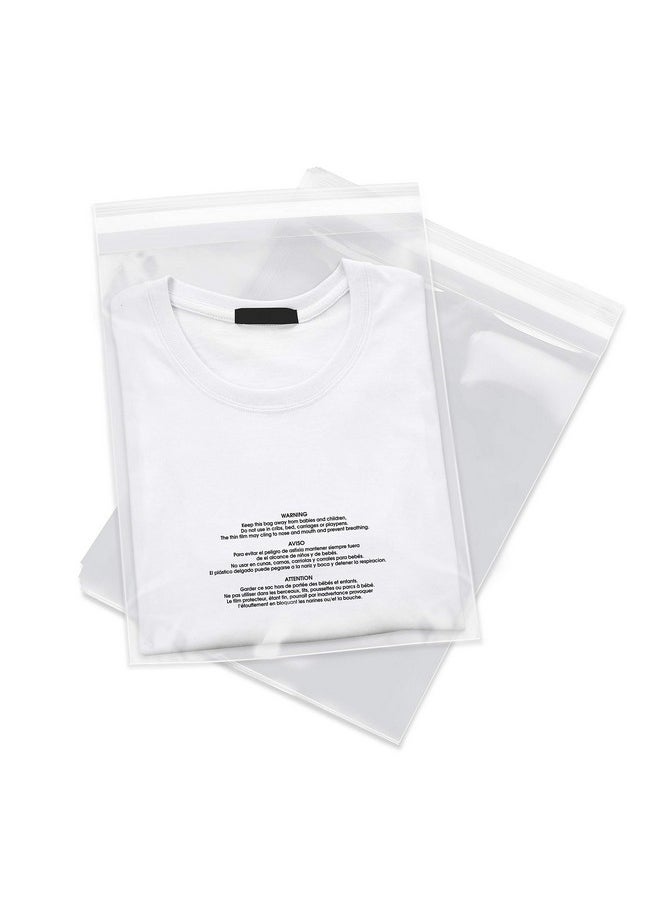 Spartan Industrial 9" X 12" (100 Count) Self Seal Clear Poly Bags With Suffocation Warning For Packaging T Shirts Permanent Adhesive  - Image 1