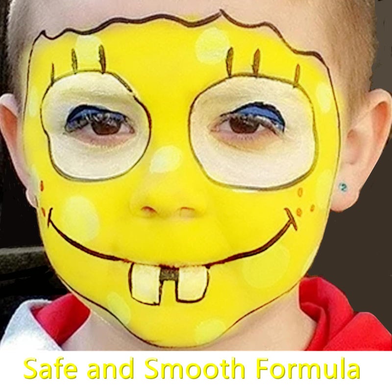 Go Ho Yellow Face Body Paint Washable(2.37oz/pc),Water Based Cream Full Yellow Body Paint for Monster Minions Lion Tiger SFX Cosplay Costumes Festivals Halloween Makeup - Image 4