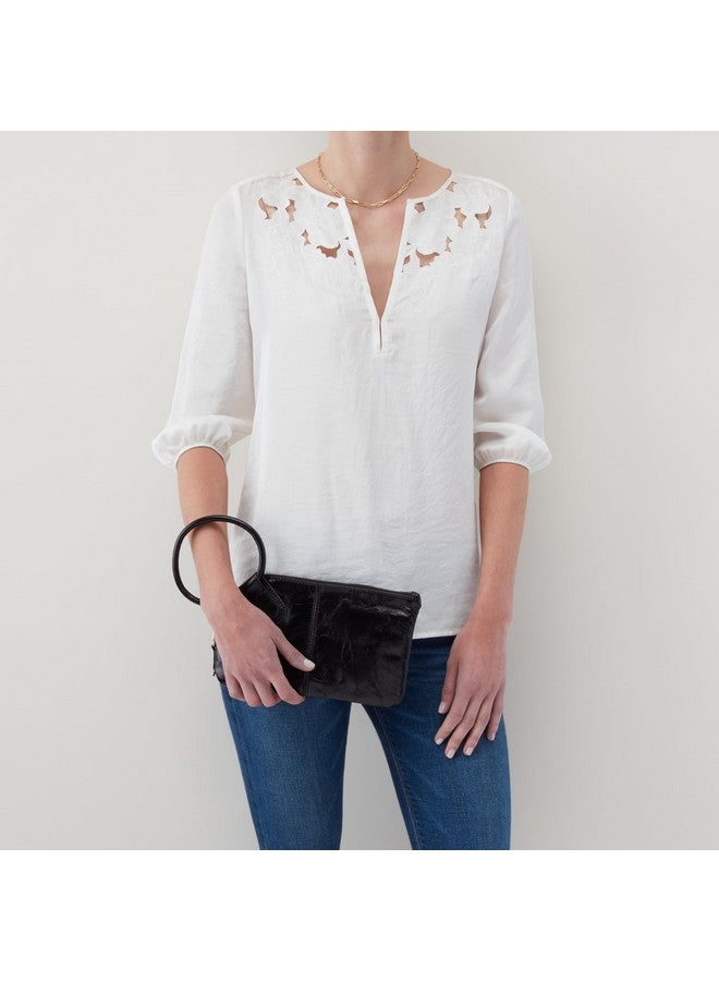 HOBO Sable Leather Wristlet Clutch For Women, Black - Image 2