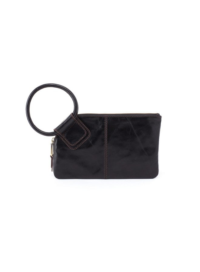 HOBO Sable Leather Wristlet Clutch For Women, Black - Image 1