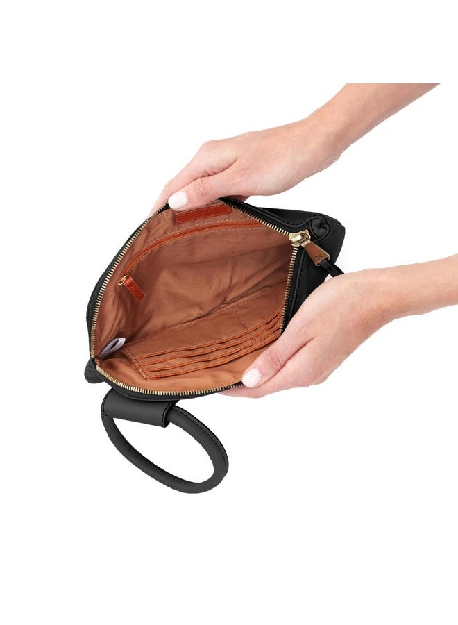 HOBO Sable Leather Wristlet Clutch For Women, Black - Image 3