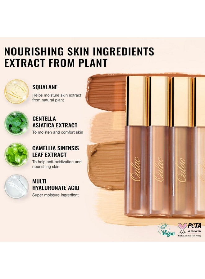 Oulac Under Eye Concealer | Full Coverage For Dark Circles | Matte Liquid Concealer Nourishes Skin, Golden Tan Concealer Vegan 3.8Ml - Image 4