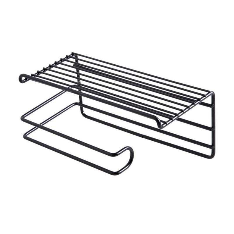 Pathavi Wall-Mounted Toilet Paper Holder with Phone Shelf – No-Drill Adhesive Bathroom Tissue Roll Stand, Rustproof Metal Rack for Bathroom Storage (Black) - Image 3