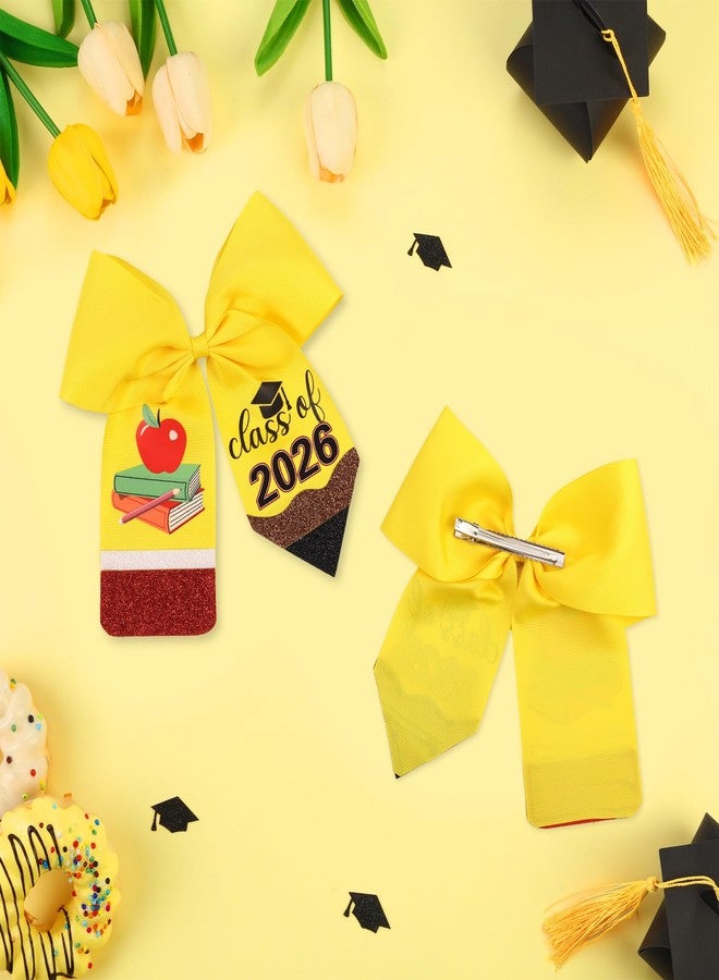 Balterever Graduation Bow Yellow Class of 2026 Graduation Cap Bow Teacher Graduation Party Decorations for Cap Decor Gift - Image 4