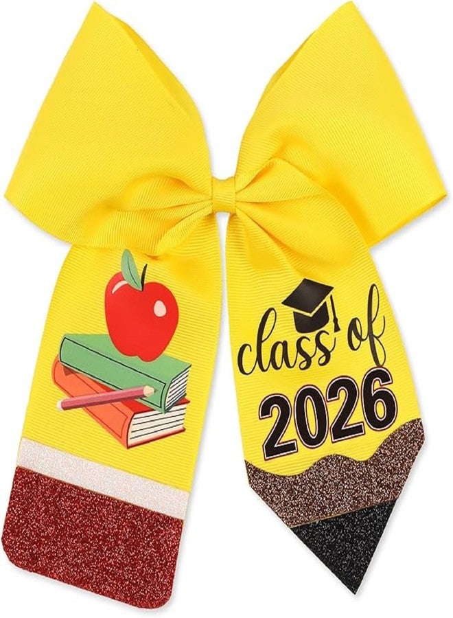 Balterever Graduation Bow Yellow Class of 2026 Graduation Cap Bow Teacher Graduation Party Decorations for Cap Decor Gift - Image 1