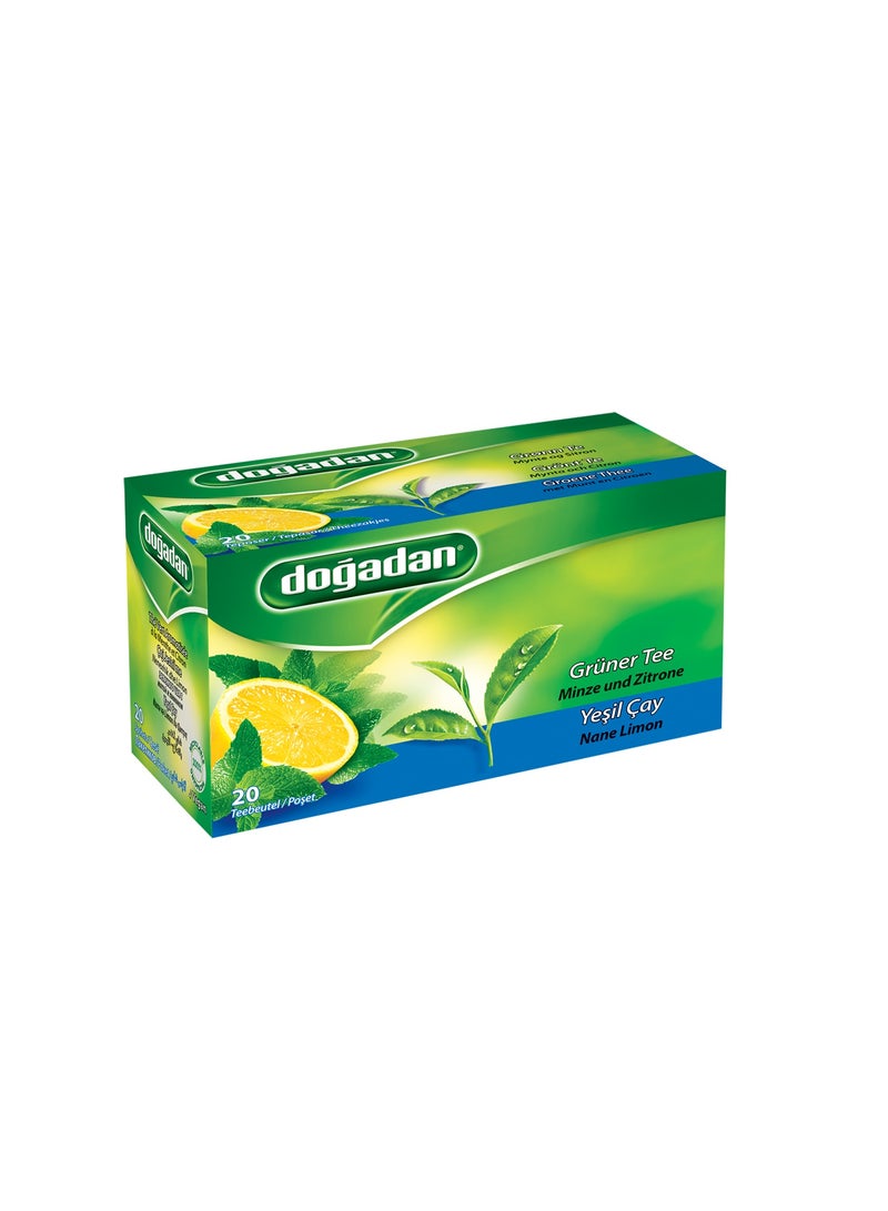 Dogadan Green Tea with Mint and Lemon, 20 Tea bags. Manufactured in Turkey - Image 2