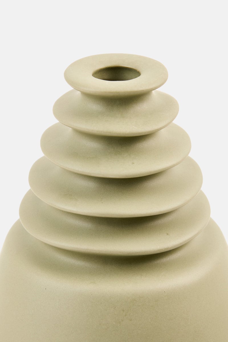 Muy Mucho Ceramic Flower Vase, Sage Green  - Image 3
