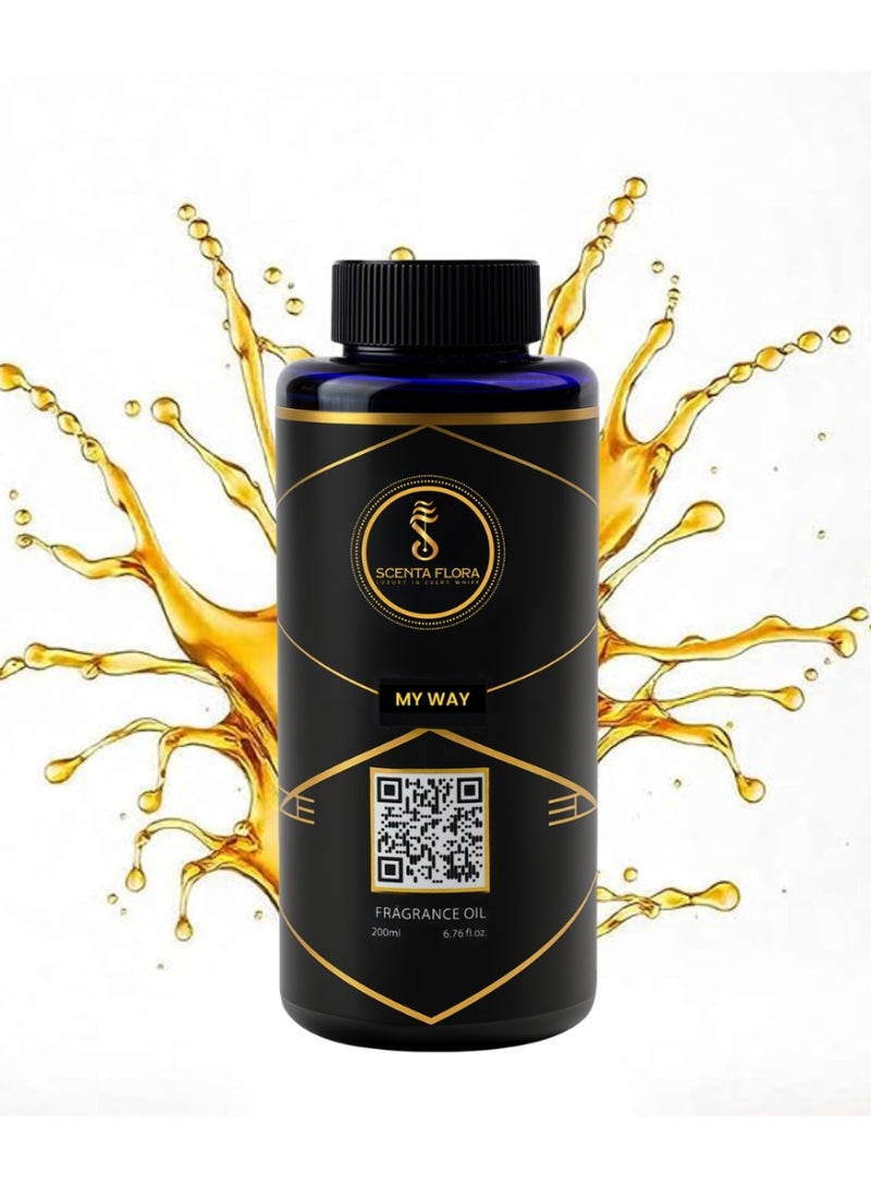 Scenta Flora My Way Premium Aromatherapy Diffuser Oil 200ml | Bergamot, Orange Blossom, Tuberose, Cedar, Vanilla & White Musk | Long-Lasting Essential Oil Blend for Relaxation & Wellness - Image 1
