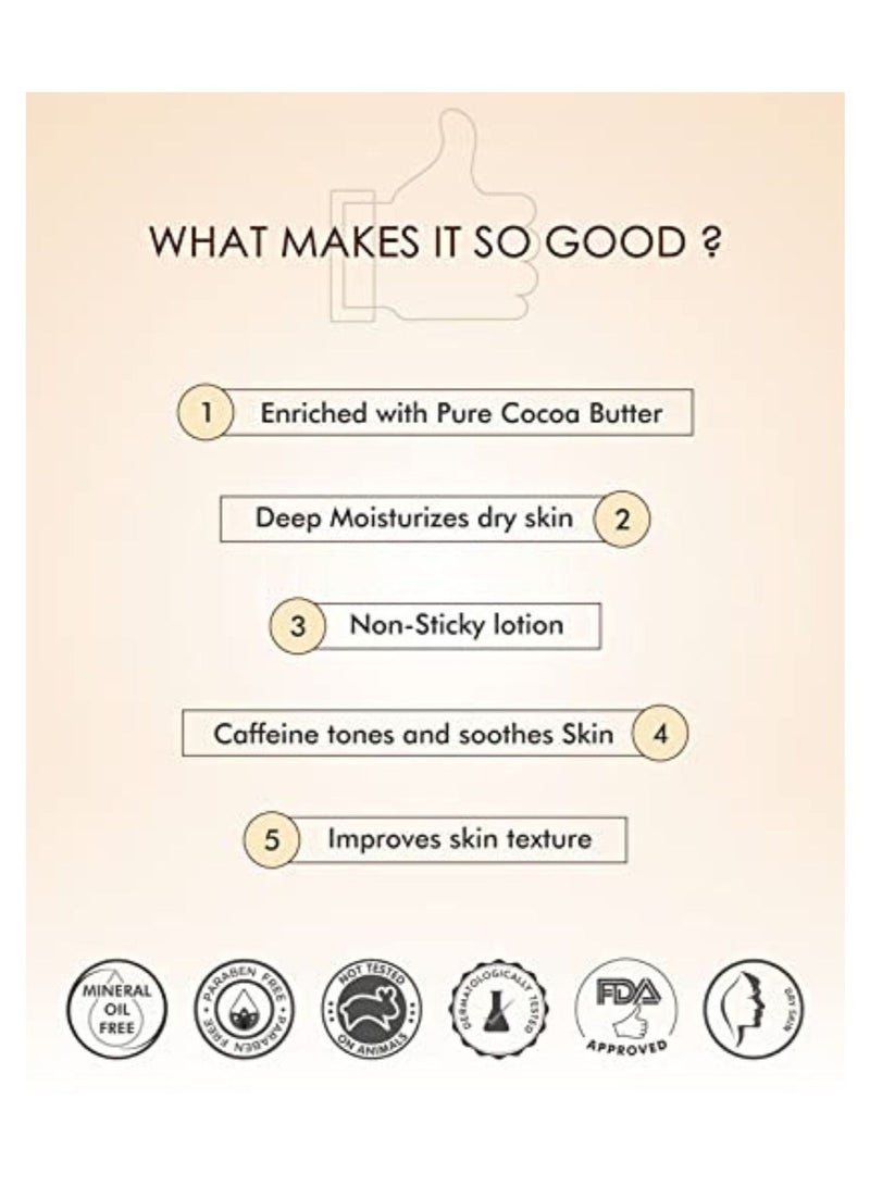 إم كافيين لوشن شوكو للترطيب العميق للبشرة الجافة مرطب للجسم طوال الموسم بزبدة الكاكاو وزبدة الشيا 200 مل - Image 4