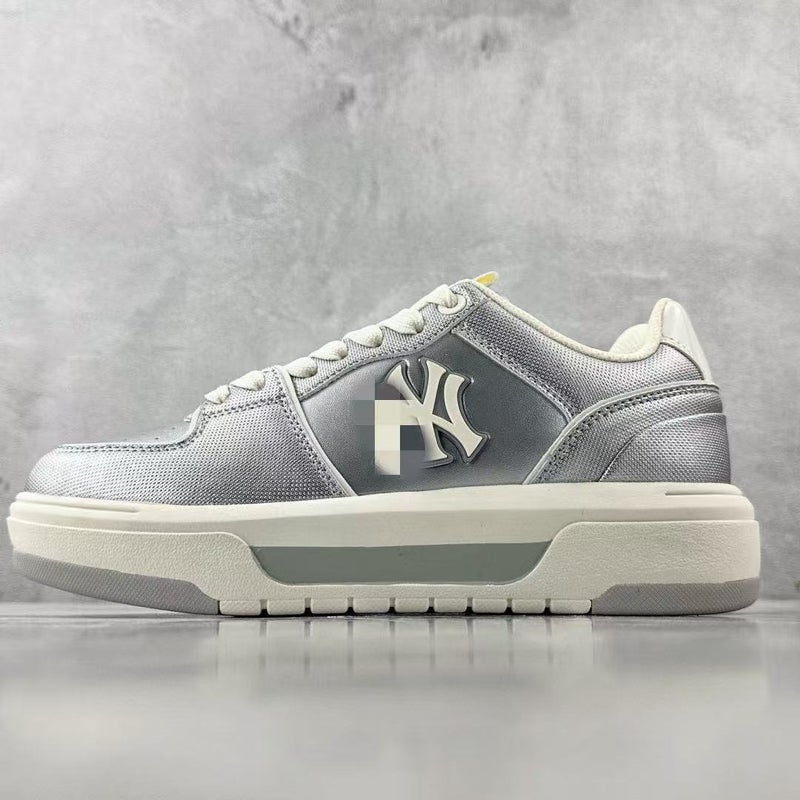 Wu Pin Pai Unisex Retro Skate Sneakers with Chunky Sole - Classic Monogram Design in White and Blue - Image 1