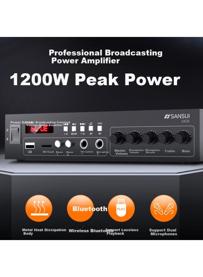 Sansui Ux20 Constant Voltage Constant Resistance Power Amplifier Public Broadcasting System Intelligent Bluetooth Ceiling Speaker Background Music Sound Combination Engineering Host 100w - Image 2