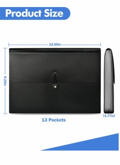 KASTWAVE File Organizer, Expanding File Folder, Accordion File Holder, with Tabs, Elastic Buckles Closure, A4 Paper Document Organizer, for Home School Office, 13 Pockets  - Image 3