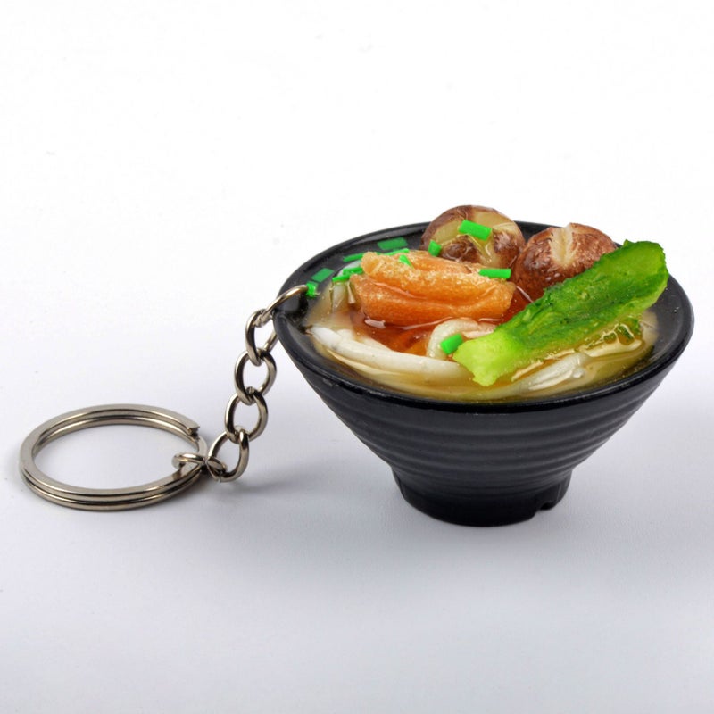 Realistic Noodle Corn Udon Keychain Charm Mushroom Abalone Noodles (No.3)